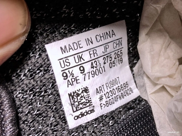 Adidas Yeezy Boost (Reflective) 350 Static Black FU9007 - V2 0819